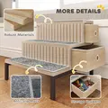 PawHut Dog Stairs with Storage, Non-Slip Cover, Pet Steps for Small Dogs & Older Cats, for Sofa, High Bed, Oak Tone - 7