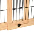 PawHut Freestanding Dog Gate, Foldable Pet Fence, Indoor Wood Barrier, Stair Gate with Support Feet, for Doorway, Hallway, Small and Medium Dogs, 69H x 104-180 cm, Natural Wood Finish - 9