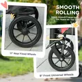 PawHut Foldable Pet Stroller for Large Dogs with Four Big Wheels, Shock-Absorbing Frame, Safety Leashes, Brakes, Red/Black - 6