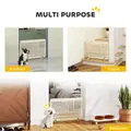 PawHut Freestanding Pet Gate, Portable Dog Barrier Gate with Feet for Small Breeds, 75 x 51 cm, Natural Wood - 4