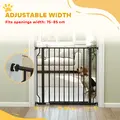 PawHut Extra Wide Dog Gate, with Door Pressure, for Doorways, Hallways, Staircases - Black - 4