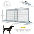 PawHut Freestanding Dog Gate, Foldable Pet Fence, Indoor Wood Barrier, Stair Gate with Support Feet, for Doorway, Hallway, Small and Medium Dogs, 69H x 104-180 cm, Blue-grey - 3