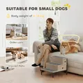 PawHut Dog Stairs with Storage, Non-Slip Cover, Pet Steps for Small Dogs & Older Cats, for Sofa, High Bed, Oak Tone - 4