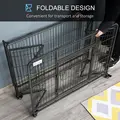 PawHut Metal Dog Cage Kennel Locking Door & Wheels Removable Tray Openable Top For Large Pets 109.5 x 71 x 78 cm - 7