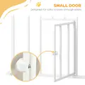 PawHut Extra Tall Pet Gate, Indoor Dog Safety Gate, with Cat Flap, Auto Close, 74-101cm Wide - White - 7