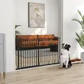PawHut Extra Wide Dog Safety Gate, with Door Pressure, for Doorways, Hallways, Staircases - Black - 2