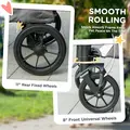 PawHut Foldable Pet Stroller for Large Dogs with 4 Big Wheels, Shock-Absorbing Frame, Safety Leashes, Brakes, Dark Grey - 6