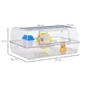 PawHut Hamster Cage, 2 Tier Gerbil Cage with Running Wheel, Water Bottle, Dish - 3