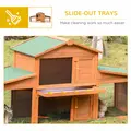 PawHut Large Rabbit Hutch Outdoor, Guinea Pig Hutch, Wooden Small Animal House, with Rabbit Run, 215 x 63 x 97 cm - 6