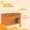 PawHut Feral Cat House, Wooden Insulated with Removable Floor, Water-Resistant Openable Roof - Orange - 6