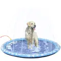 PawHut Dog Splash Pad, Pet Sprinkler Mat, Non-Slip Dog Paddling Pool, Foldable Outdoor Sprinkler and Splash Mat Water Play for Garden, Patio, Summer Fun, 170 cm - 1