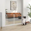 PawHut Extra Wide Dog Safety Gate, with Door Pressure, for Doorways, Hallways, Staircases - White - 2