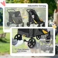 PawHut Foldable Pet Stroller, with Universal Wheels, Shock Absorber, for Medium and Large Dogs - Grey - 6