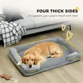PawHut Dog Sofa Bed, Washable Pet Bed with Removable Cover and Non-Slip Bottom for Small, Medium and Large Dogs, Grey - 5
