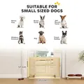 PawHut Freestanding Pet Gate, Portable Dog Barrier Gate with Feet for Small Breeds, 75 x 51 cm, Natural Wood - 3