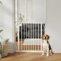 PawHut Extra Wide Dog Gate, with Door Pressure, for Doorways, Hallways, Staircases - White - 2