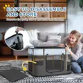 PawHut Foldable Dog Pen with Storage Bag for Indoor/Outdoor Use, Portable Pet playpen, with Ground Stakes - Grey - 6