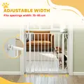PawHut Extra Wide Dog Gate, with Door Pressure, for Doorways, Hallways, Staircases - White - 4