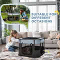 PawHut Foldable Dog Pen with Storage Bag for Indoor/Outdoor Use, Portable Pet playpen, with Ground Stakes - Grey - 7