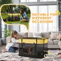 PawHut Foldable Dog Pen with Storage Bag for Indoor/Outdoor Use, Portable Pet playpen, with Ground Stakes - Yellow - 7