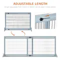 PawHut Freestanding Dog Gate, Foldable Pet Fence, Indoor Wood Barrier, Stair Gate with Support Feet, for Doorway, Hallway, Small and Medium Dogs, 69H x 104-180 cm, Blue-grey - 4