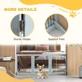 PawHut Foldable Pet Gate, with Three Panels & Two Support Feet - Grey - 6