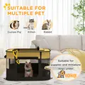 PawHut Foldable Dog Pen with Storage Bag for Indoor/Outdoor Use, Portable Pet playpen, with Ground Stakes - Yellow - 4