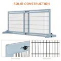 PawHut Freestanding Dog Gate, Foldable Pet Fence, Indoor Wood Barrier, Stair Gate with Support Feet, for Doorway, Hallway, Small and Medium Dogs, 69H x 104-180 cm, Blue-grey - 6