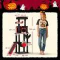 PawHut Gothic Cat Tree, 152 cm Multi-Level Cat Tower for Large Cats with Coffin Bed, Large Condo, for Halloween - 3