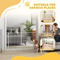 PawHut Extra Wide Dog Safety Gate, with Door Pressure, for Doorways, Hallways, Staircases - White - 7