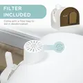PawHut Hooded Cat Litter Box, Kitten Litter Tray, with Lid, Scoop, Filter, Flap Door - 6