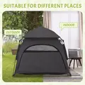 PawHut Foldable Dog Cat Tent with Water-Resistant Oxford, Carry Bag for Extra Large Dog, Charcoal Grey - 6