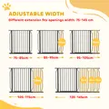 PawHut Extra Wide Dog Safety Gate, with Door Pressure, for Doorways, Hallways, Staircases - Black - 4