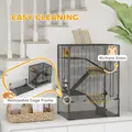 PawHut Four-Tier Hamster Cage with Deep Tempered Glass Bottom, Hut, Running Wheel, Food Dish, Water Bottle, 60 x 40 x 80cm - 6