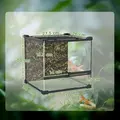 PawHut Reptile Glass Terrarium with Stone Background, Front Ventilation, Escape-Proof Knob Lock, 30 x 30 x 30 cm, Black - 3