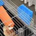 PawHut Steel Small 2-Tier Small Guinea Pigs Hutches w/ Accessories Blue/Orange - 5