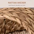 PawHut Wicker Cat Bed, Raised Rattan Cat Basket with Cylindrical Base, Soft Washable Cushion, 40 x 37 x 51 cm - Brown - 5