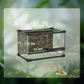PawHut Reptile Glass Terrarium with Stone Background, Front Ventilation, Escape-Proof Knob Lock, 30 x 20 x 20 cm, Black - 3