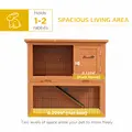 PawHut Two-Tier Antiseptic Wood Rabbit Hutch, 80cm Guinea Pig Hutch with Run - Orange - 5
