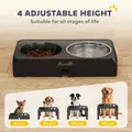 PawHut Raised Dog Bowl, Foldable Elevated Dog bowls with Slow Feeder, 4 Adjustable Heights, for Small Medium Large Breeds - 4