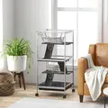 PawHut Small Animal Cage Pet Play House with Wheels Platforms Light Grey - 2
