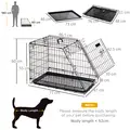 Pawhut Trapeze Collapsible Dog Pet Travel Box Cage Removable Tray 77 x 47 x 55cm - 3