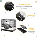 PawHut Small Animal Guinea Pigs Hutches Steel Wire Rabbit Cage Pet Play House  W/ Waste Tray Black - 7