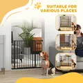 PawHut Wide Dog Safety Gate, with Door Pressure, for Doorways, Hallways, Staircases - Black - 7