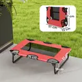 PawHut Portable Raised Dog Bed, Elevated Pet Cot with Breathable Mesh for Indoor Outdoor, for Small Medium Dogs, Red - 3