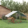 PawHut Walk-In Chicken Run, Hen House, with Roof, for Ducks, Chickens, Rabbits - 2