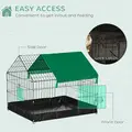 PawHut Rabbit Cage Guinea Pig Playpen Small Animal House for Kitties Puppies, w/ Water Proof Oxford Roof Floor 90 x 75 x 75 cm - 4