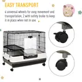 PawHut Small Animal Guinea Pigs Hutches Steel Wire Rabbit Cage Pet Play House  W/ Waste Tray Black - 5