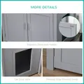 PawHut Wooden Cat Litter Box Enclosure Furniture with Adjustable Interior Wall & Large Tabletop for Nightstand, Grey - 7