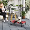 PawHut Portable Raised Dog Bed, Elevated Pet Cot with Breathable Mesh for Indoor Outdoor, for Small Medium Dogs, Red - 2